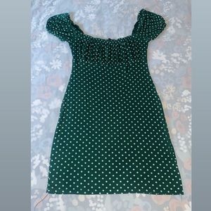 Size medium Green polka dot dress